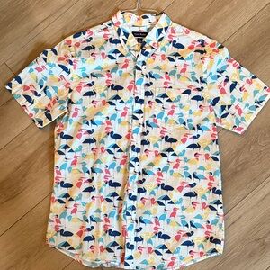 Club Room Colorful Flamingo Print Men's Shirt